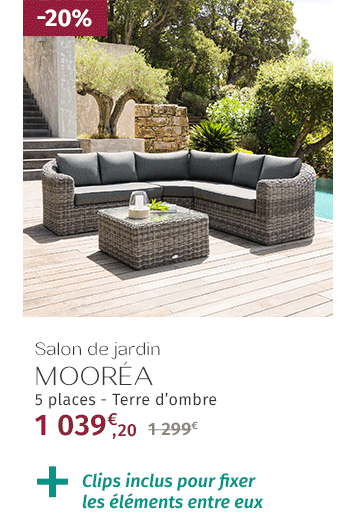 Salon d'angle de jardin MOORÉA Terre d'ombre