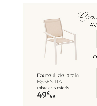 Fauteuil de jardin empilable ESSENTIA Lin & Argile