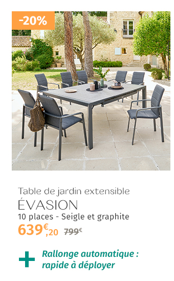 Table de jardin extensible carrée ÉVASION