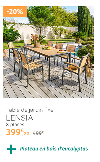 Table de jardin rectangulaire LENSIA