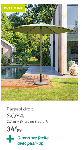 Parasol droit rond inclinable SOYA Vert Olive