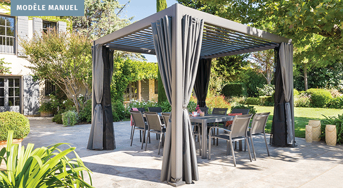 Pergola bioclimatique EVORA petit modèle Graphite