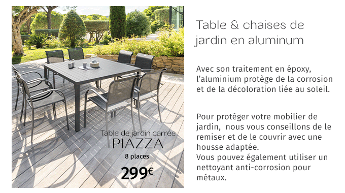 Table de jardin en aluminium