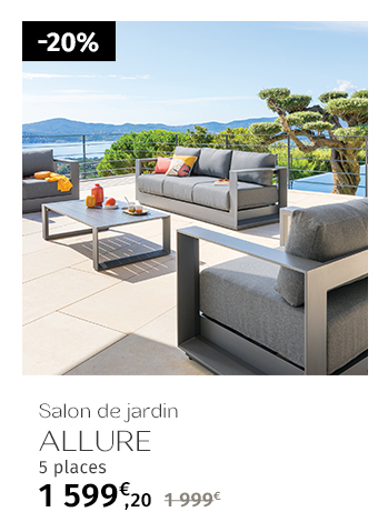 Salon de jardin ALLURE Graphite & Gris zebrano