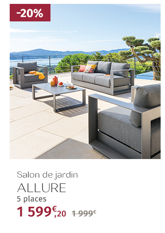 Salon de jardin ALLURE Graphite & Gris zebrano