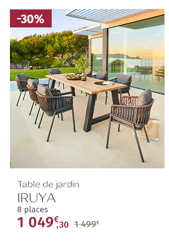 Table de jardin IRUYA Teck & Graphite