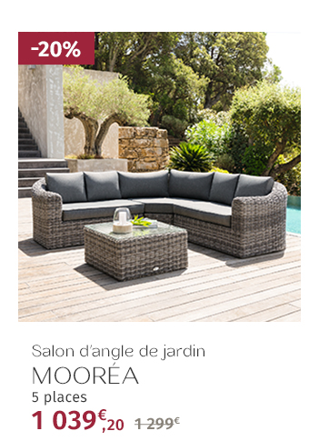 Salon d'angle de jardin MOORÉA Terre d'ombre