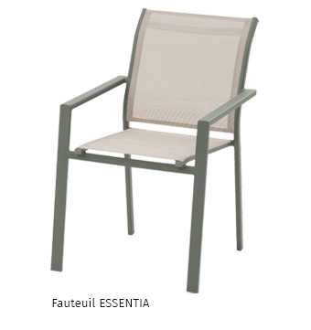Fauteuil de jardin empilable ESSENTIA Lin & Vert laurier