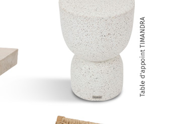 Table d'appoint de jardin ronde TIMANDRA Gris