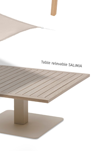 Table de jardin relevable carrée SALIMIA Argile & Lin