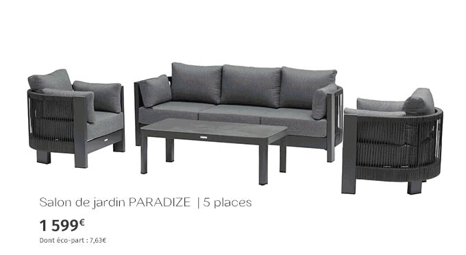 Salon de jardin PARADIZE 5 places - 1599€