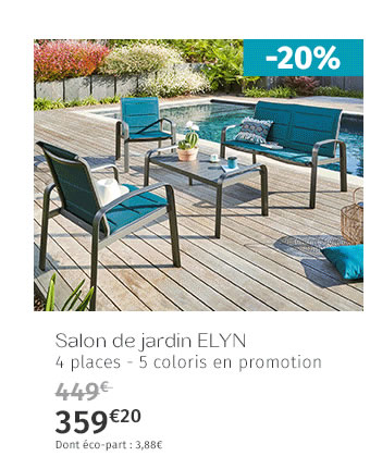 Salon de jardin ELYN 4 places - 359,20€