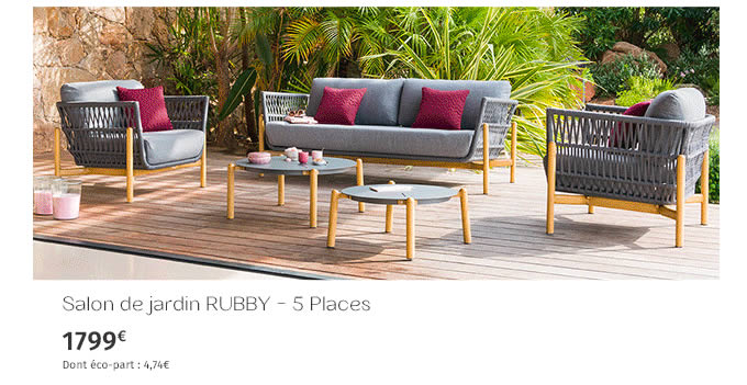 Salon de jardin RUBBY - 5 Places - 1799€