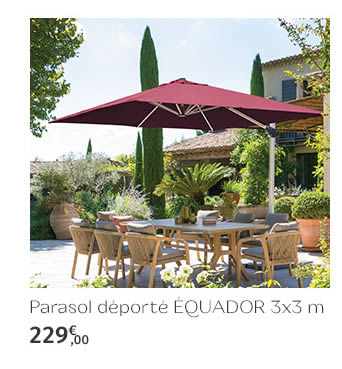 Parasol déporté ÉQUADOR 3 x 3 m - 229€