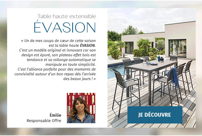 Table haute extensible ÉVASION - JE DÉCOUVRE