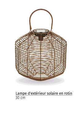 Lampe d'extérieur solaire en rotin