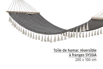 Toile de hamax réversible à franges SYSSIA