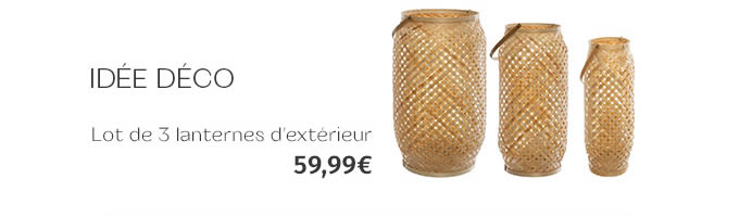 Lot de 3 lanternes d’extérieur - 59,99€