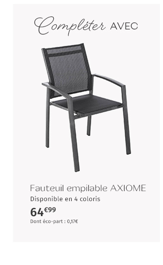 Fauteuil empilable AXIOME