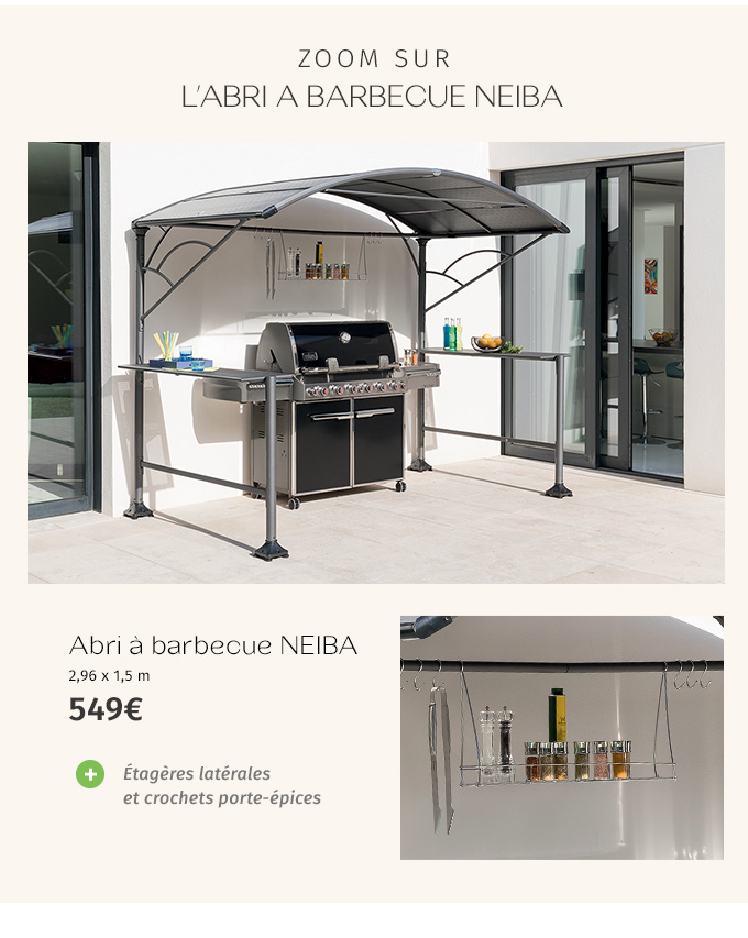 ZOOM SUR L'ABRI A BARBECUE NEIBA | Abri à barbecue NEIBA