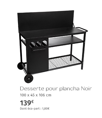 Desserte pour plancha Noir