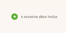 4 coussins déco inclus