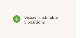 Dossier inclinable 5 positions