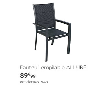 Fauteuil empilable ALLURE 89€99 Dont éco-part : 0,97€