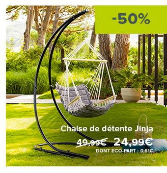 Chaise de détente Jinja - 24,99€ - DONT ÉCO-PART : 0,61€