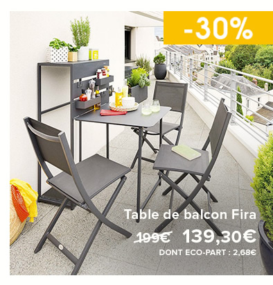 Table de balcon Fira - 139,30€ - DONT ÉCO-PART : 2,68€