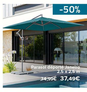 Parasol déporté Janeiro - 37,49€ - 2,5 x 2,5 m