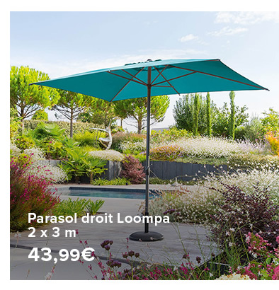 Parasol droit Loompa - 49,99€ - 2 x 3 m