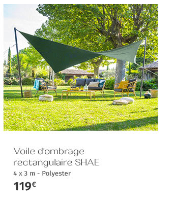 Voile d'ombrage rectangulaire SHAE - 119€