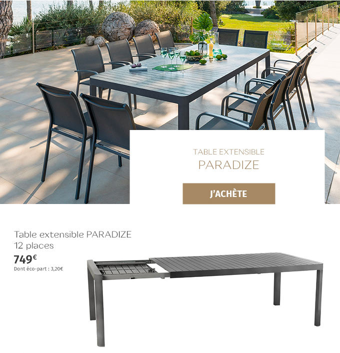 Table extensible PARADIZE