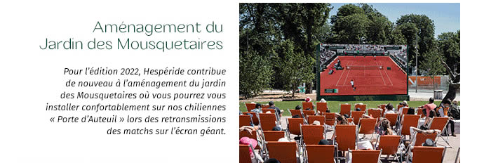 Aménagement du Jardin des Mousquetaires - Pour l'édition 2022, Hespéride contribue de nouveau à l'aménagement du jardin…