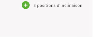 3 positions d’inclinaison