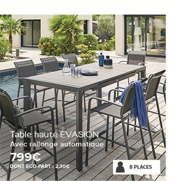 Table haute Évasion Avec rallonge automatique 799€