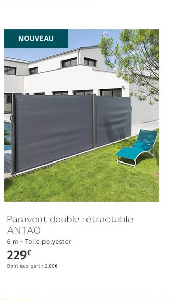 Paravent double rétractable ANTAO 6 m - Toile polyester 229€ Dont éco-part : 2,80€