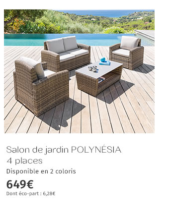 Salon de jardin POLYNÉSIA 4 places - 649€